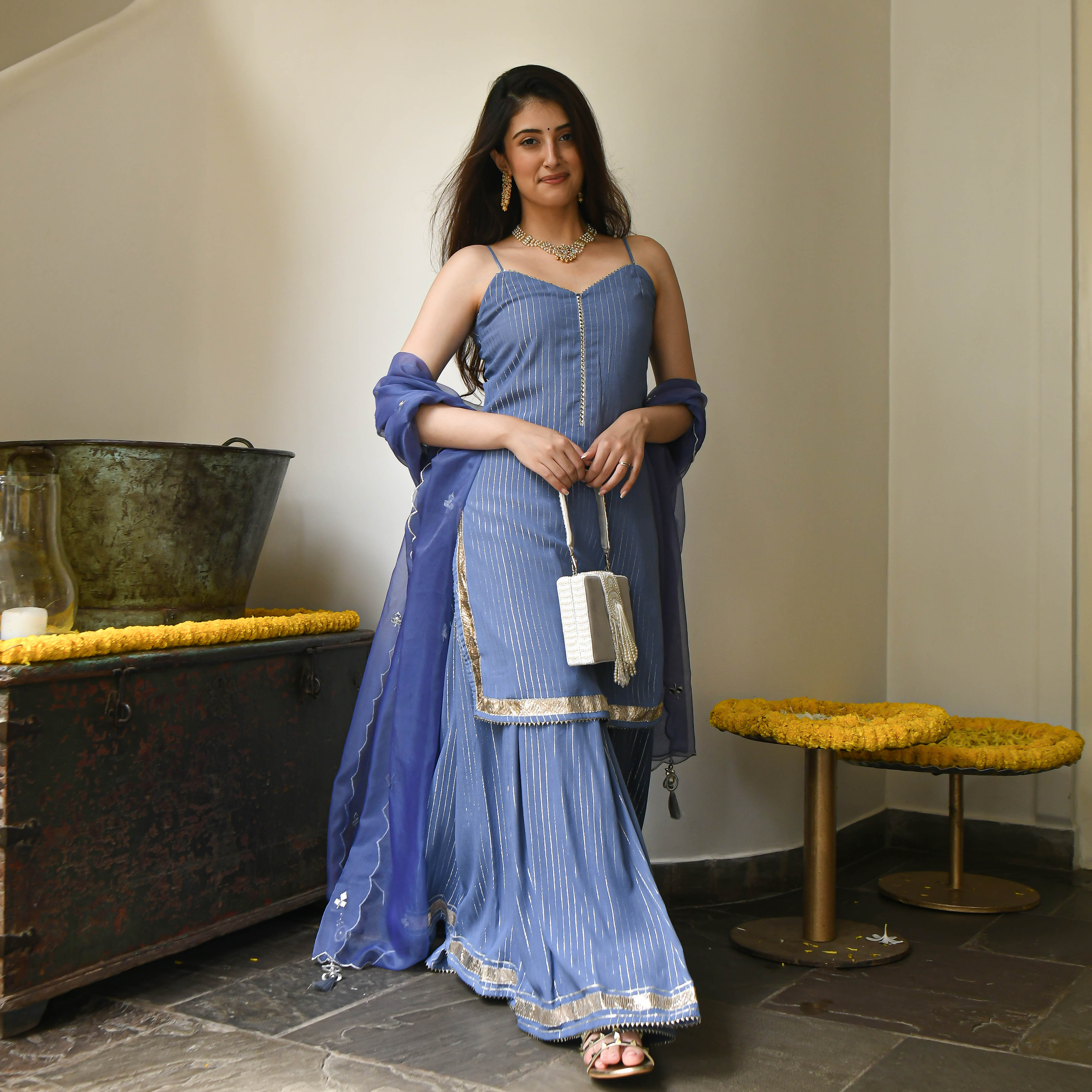 Salima Blue Traditional Designer Suit Set for Women Online