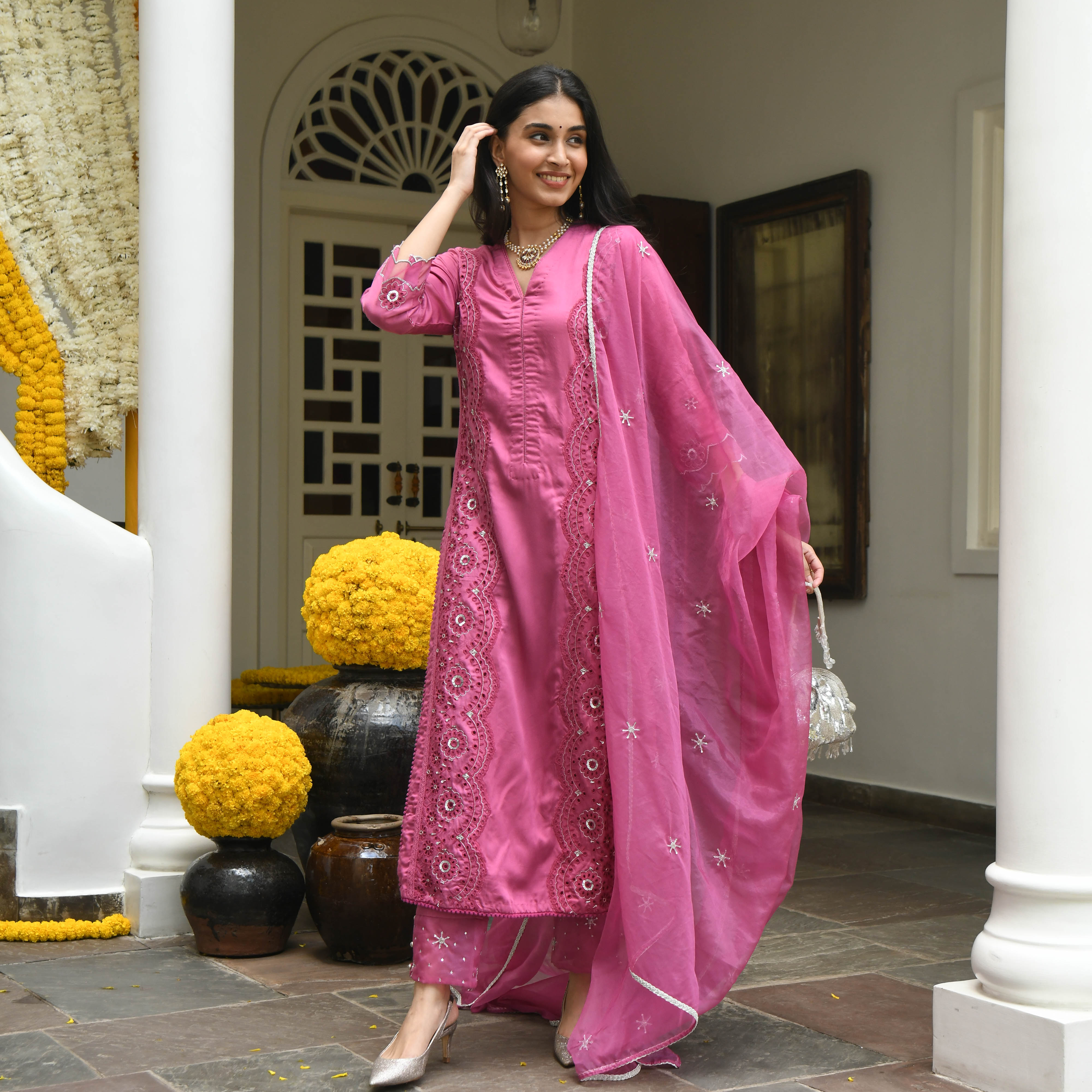 Gulshan Pink Designer Partywear Suit Set For Women Online